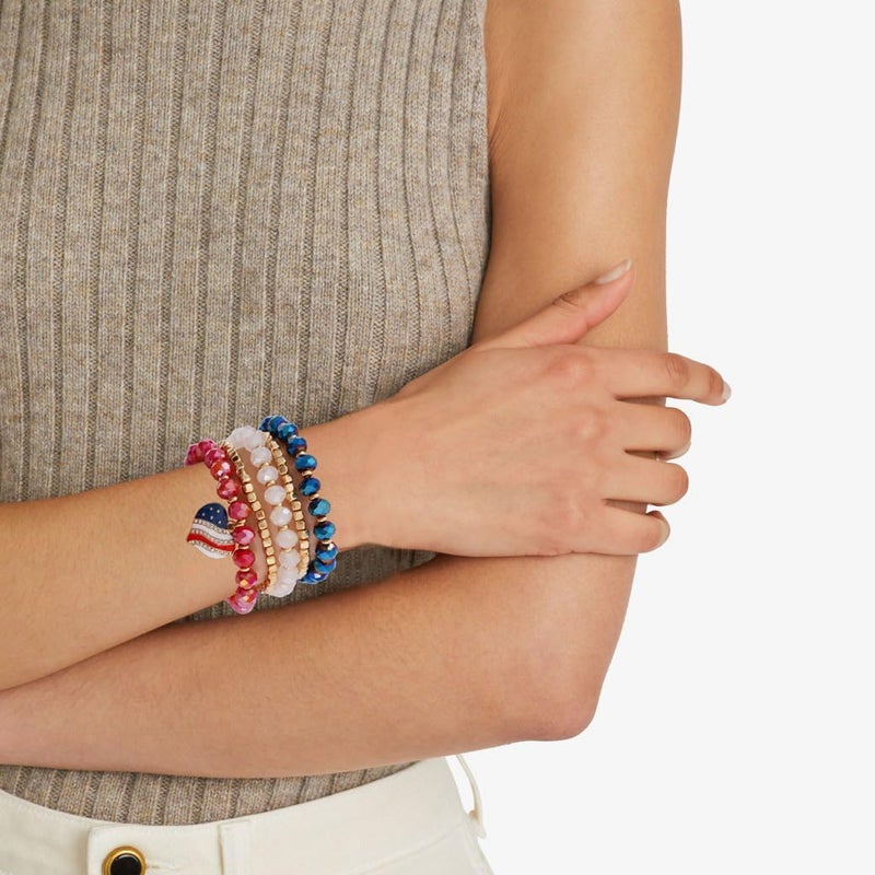 Aigrnc Boho Beaded Stretch Bracelets For Women Stackable Crystal Gold Plated Beaded Bracelets Set Trendy Handmade Friendship Braeclet Jewelry Gifts - Image 5
